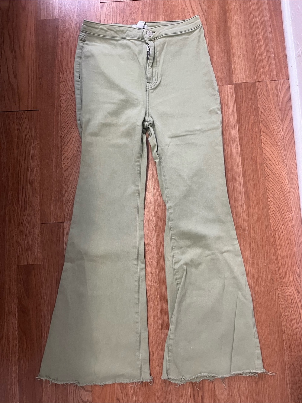 Women's Olive Green Flared Jeans